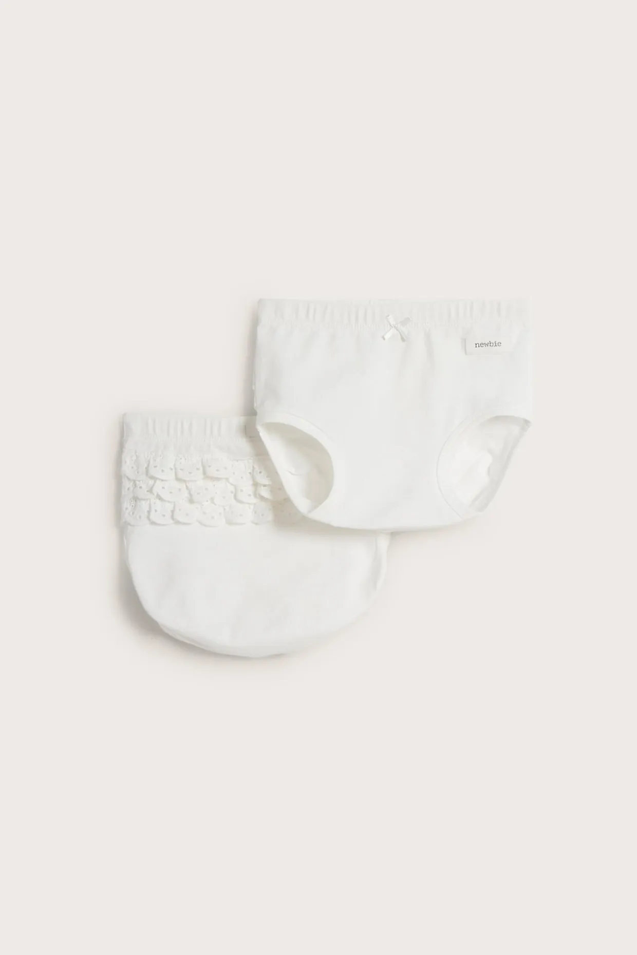 Alushousut röyhelöillä 2-pack | Luonnonvalkoinen | Vauvat | Newbie