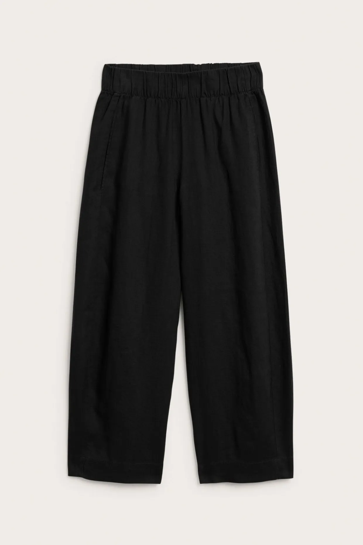 Barrel fit -pellavahousut | Musta | Naiset | Kappahl