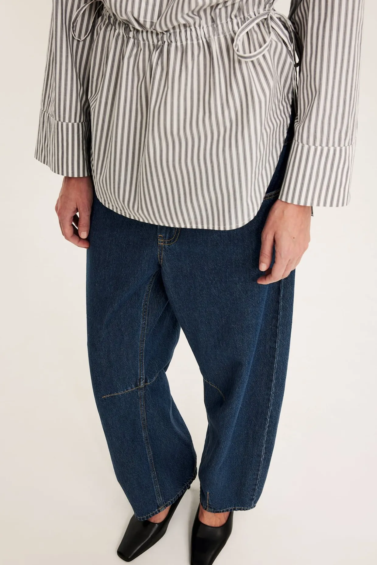 Barrel jeans high waist | Tumma denim | Naiset | Kappahl