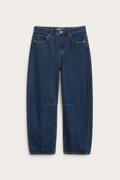 Barrel jeans high waist | Tumma denim | Naiset | Kappahl