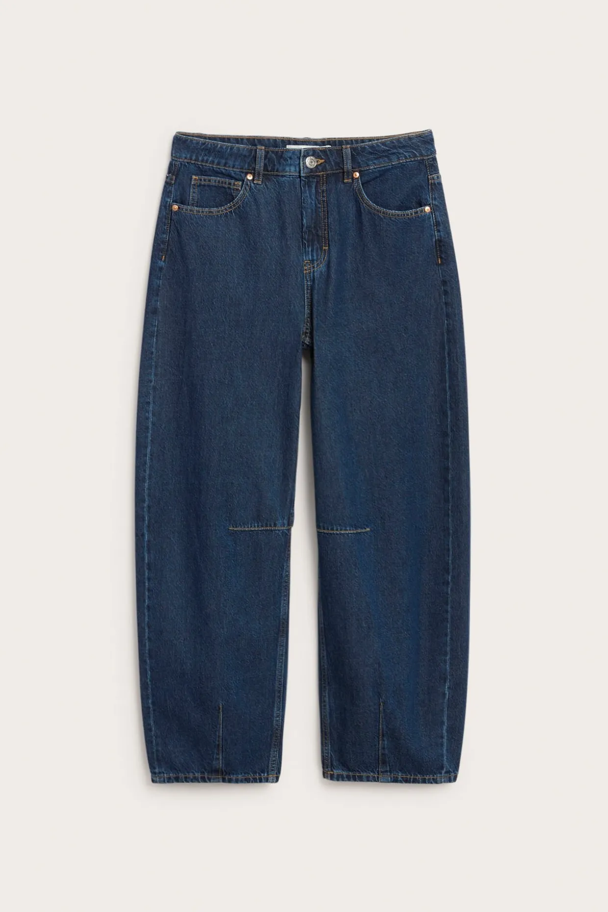 Barrel jeans high waist | Tumma denim | Naiset | Kappahl