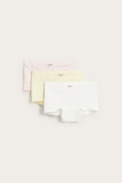 Bokserit ruusuapplikoinnilla, 3-pack | Luonnonvalkoinen | Lapset | Kappahl