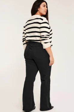 Bootcut jeans high waist | Musta | Naiset | Kappahl