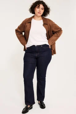 Bootcut jeans high waist | Tumma denim | Naiset | Kappahl