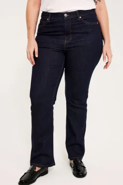 Bootcut jeans high waist | Tumma denim | Naiset | Kappahl