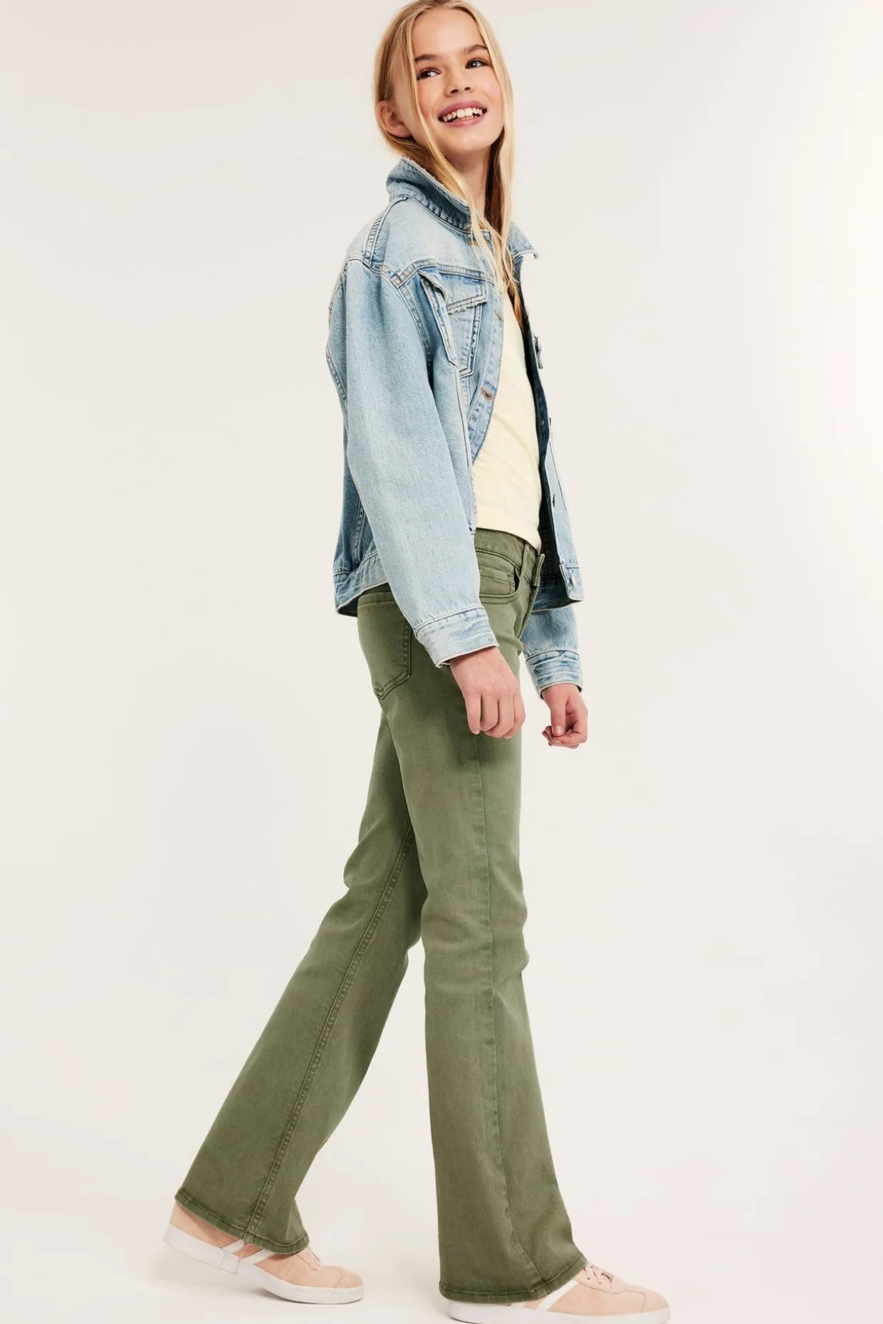 Bootcut jeans low waist | Tummanvihreä | Lapset | Kappahl
