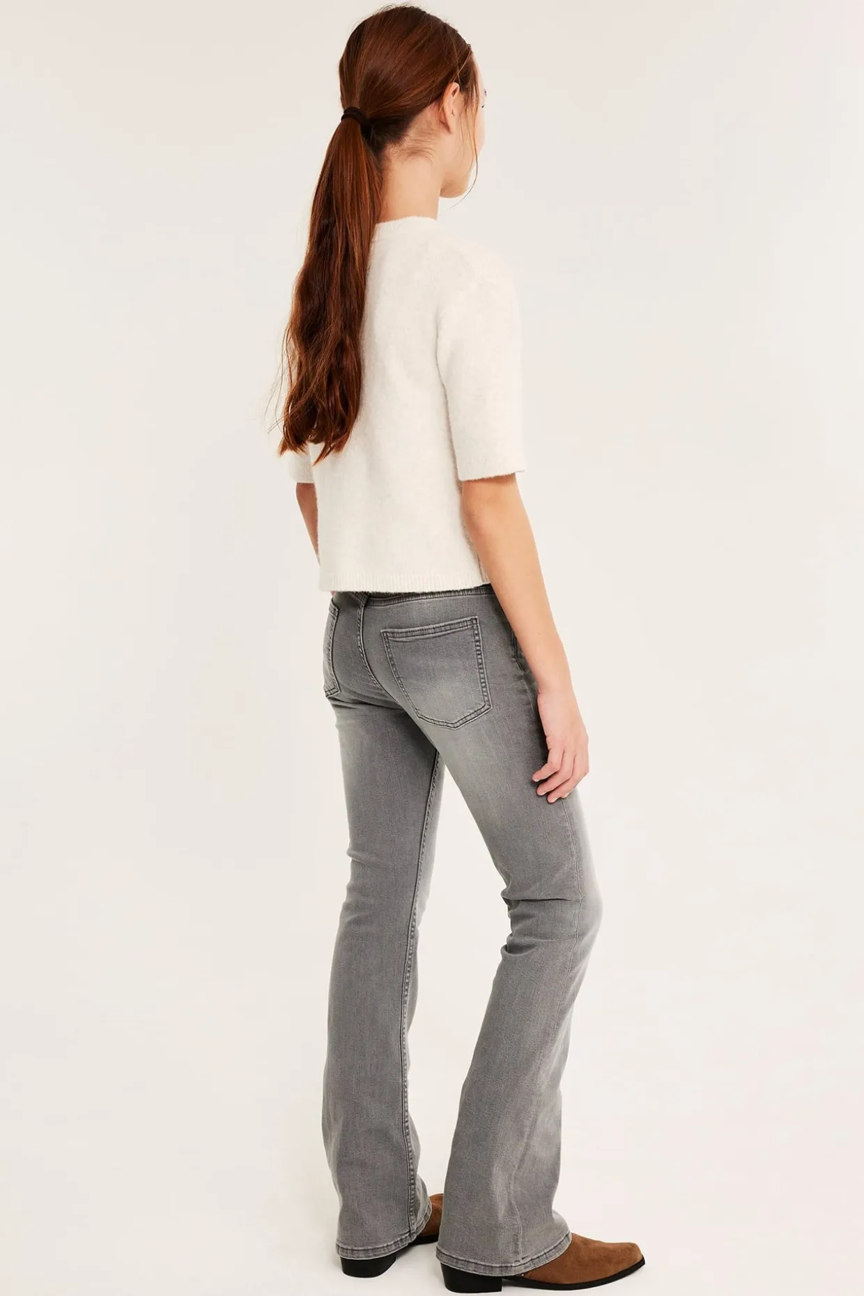 Bootcut jeans mid waist | Hopeanharmaa | Lapset | Kappahl