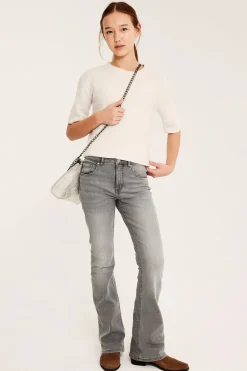 Bootcut jeans mid waist | Hopeanharmaa | Lapset | Kappahl