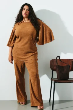 Bootcut-malliset pull-on-housut | Ruskea | Naiset | Kappahl