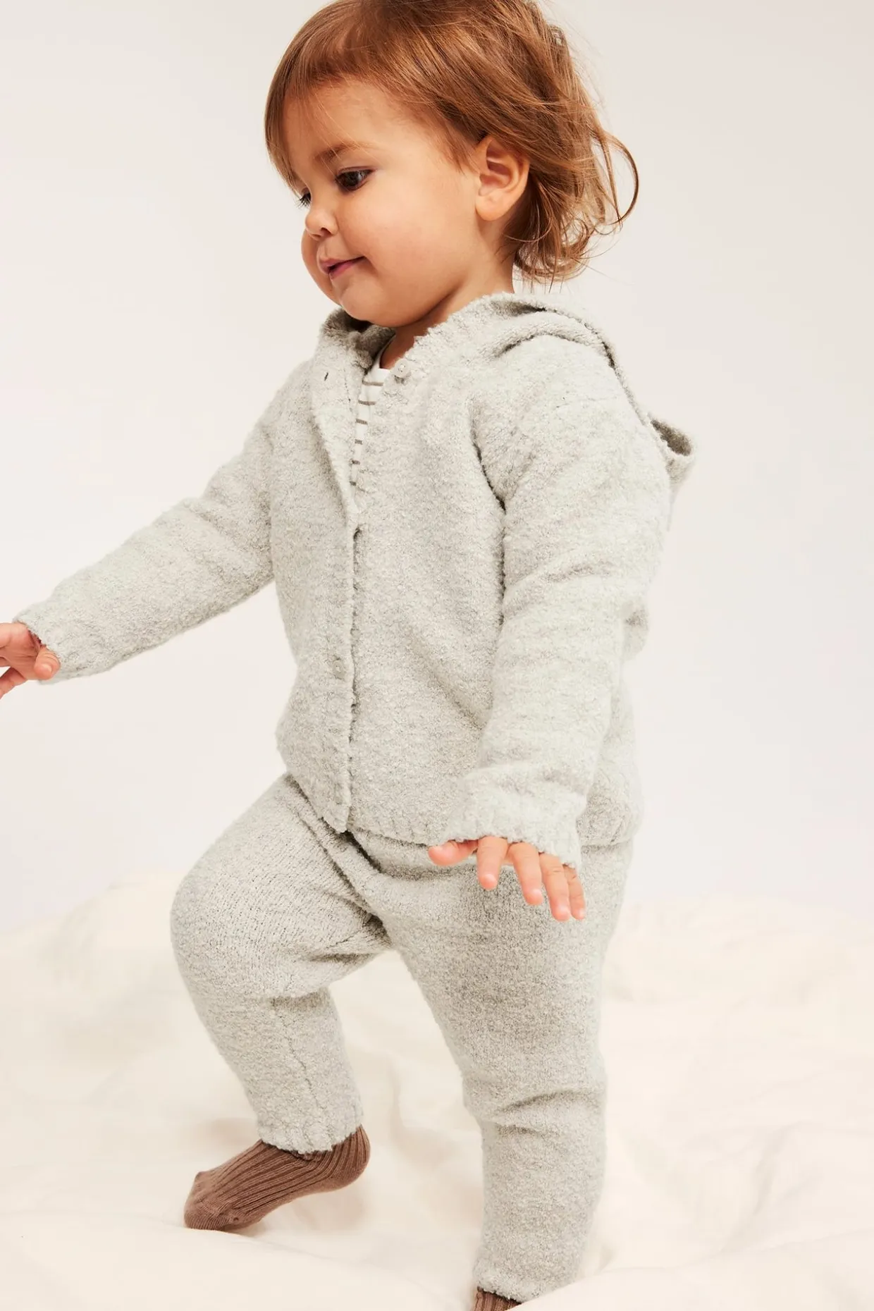 Bouclé-neulotut leggingsit | Meleerattu beige | Vauvat | Kappahl