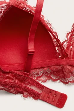 Bralette pitsillä | Punainen | Naiset | Kappahl