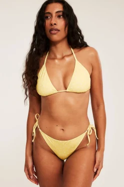 Brasilialaismallinen bikinialaosa, jossa on solmittavat nauhat | Keltainen | Naiset | Kappahl