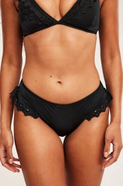 Brasilialaistyylinen bikinialaosa, jossa englantilaista kirjontaa | Musta | Naiset | Kappahl