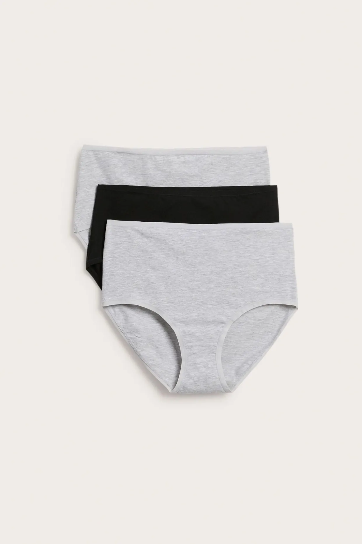 Brief 3-pack puuvillaa | Meleerattu harmaa | Naiset | Kappahl