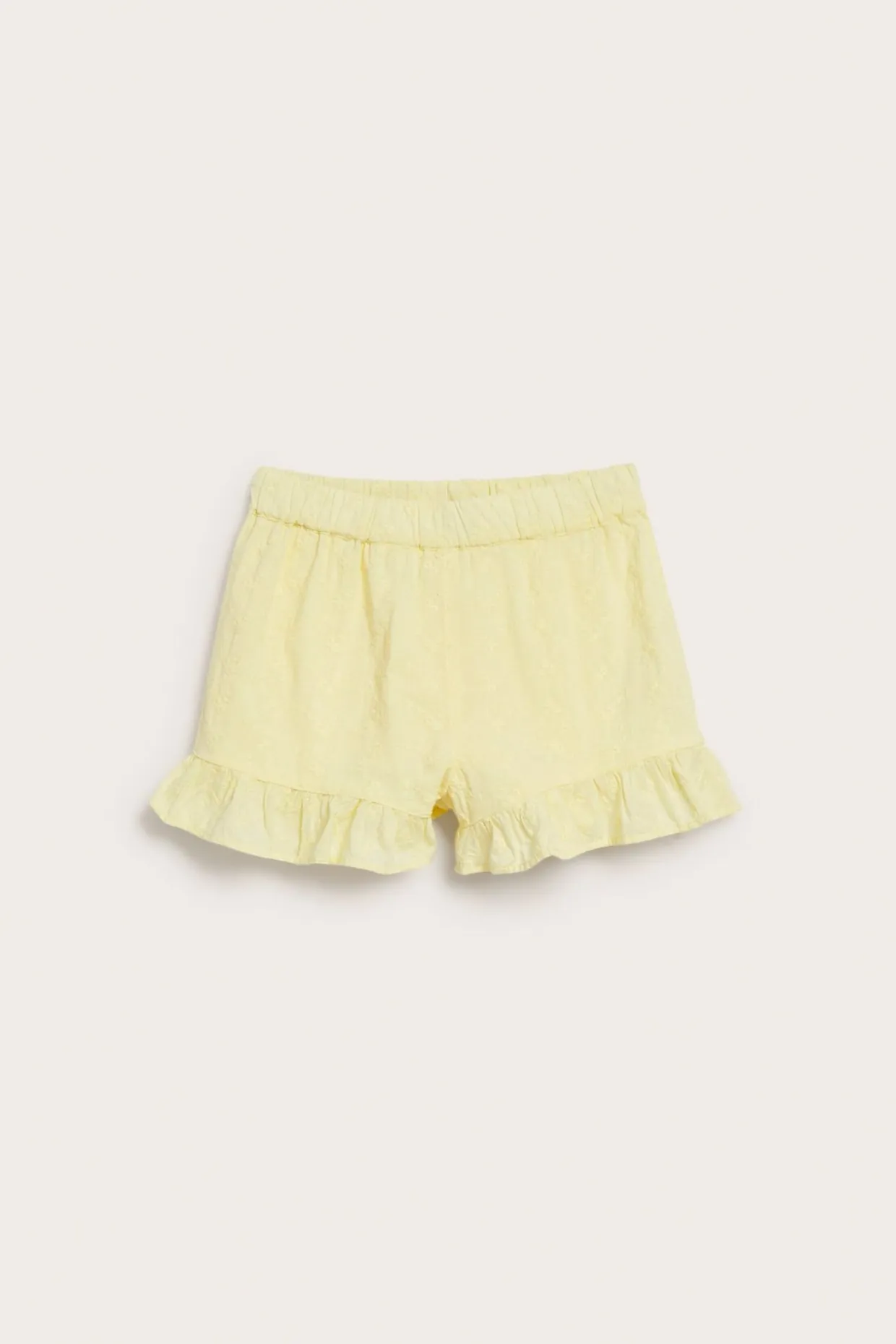 Brodeeratut röyhelösomisteiset shortsit | Vaaleankeltainen | Lapset | Kappahl