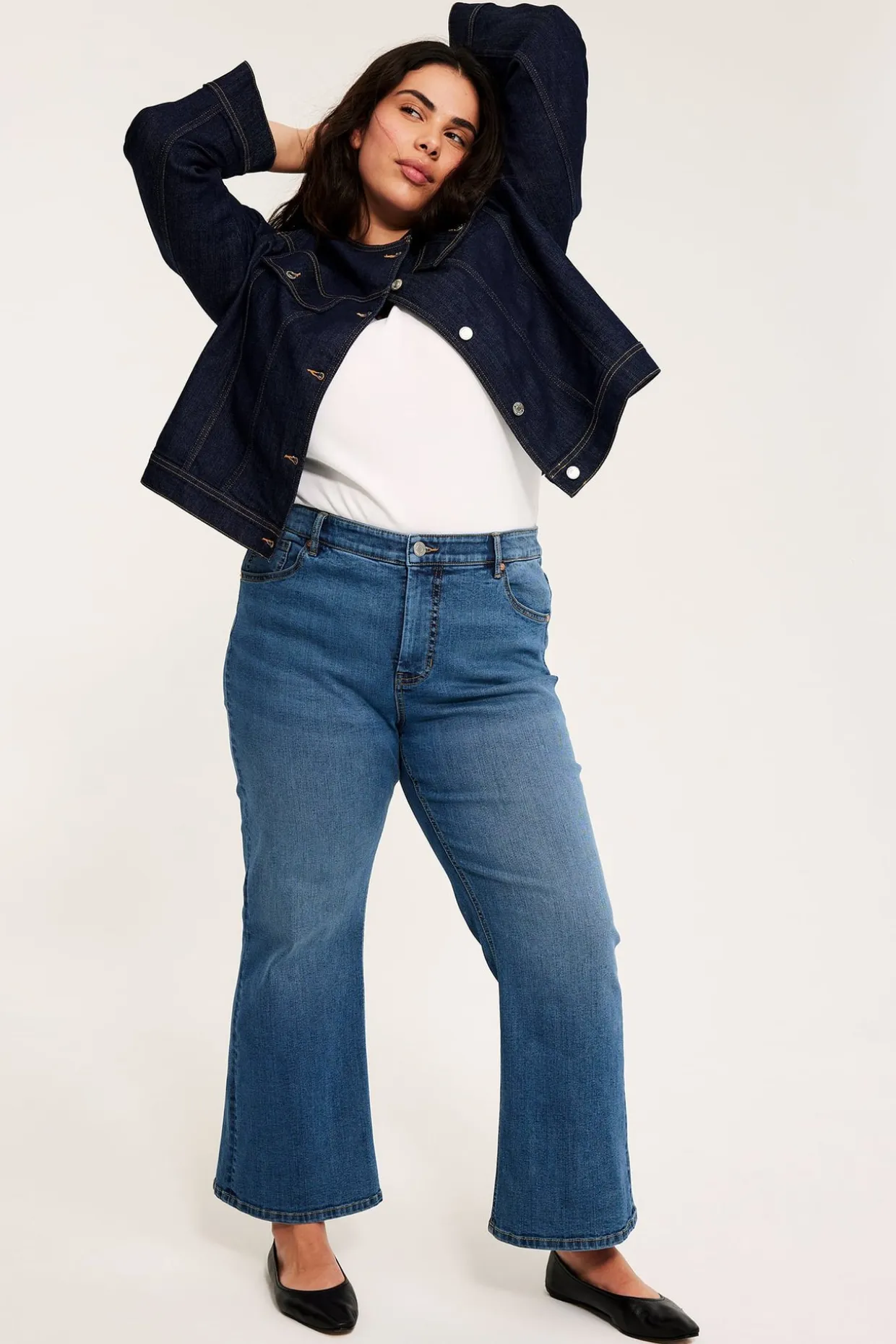 Cropped flare jeans high waist | Denim | Naiset | Kappahl
