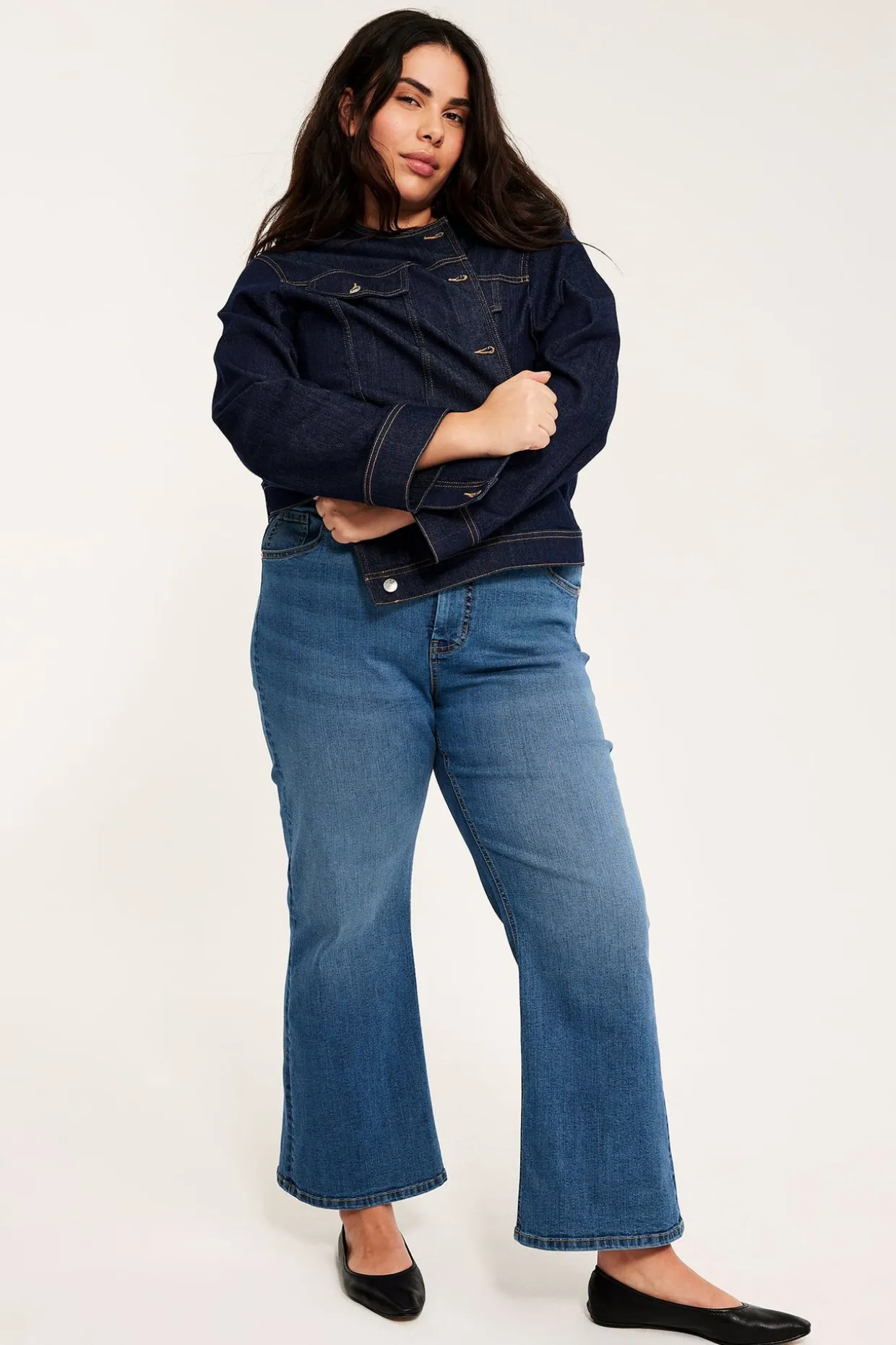 Cropped flare jeans high waist | Denim | Naiset | Kappahl