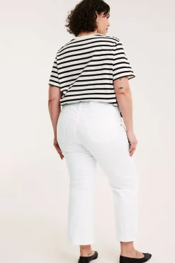 Cropped flare jeans high waist | Valkoinen | Naiset | Kappahl