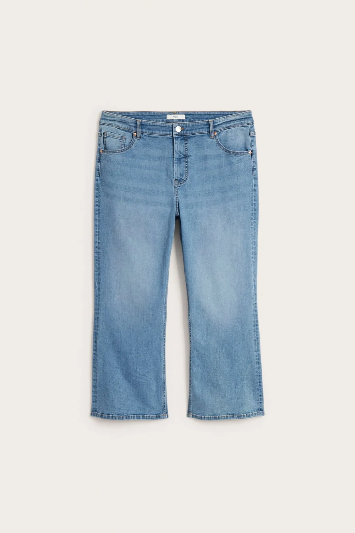 Cropped flare jeans high waist | Vaalea denim | Naiset | Kappahl
