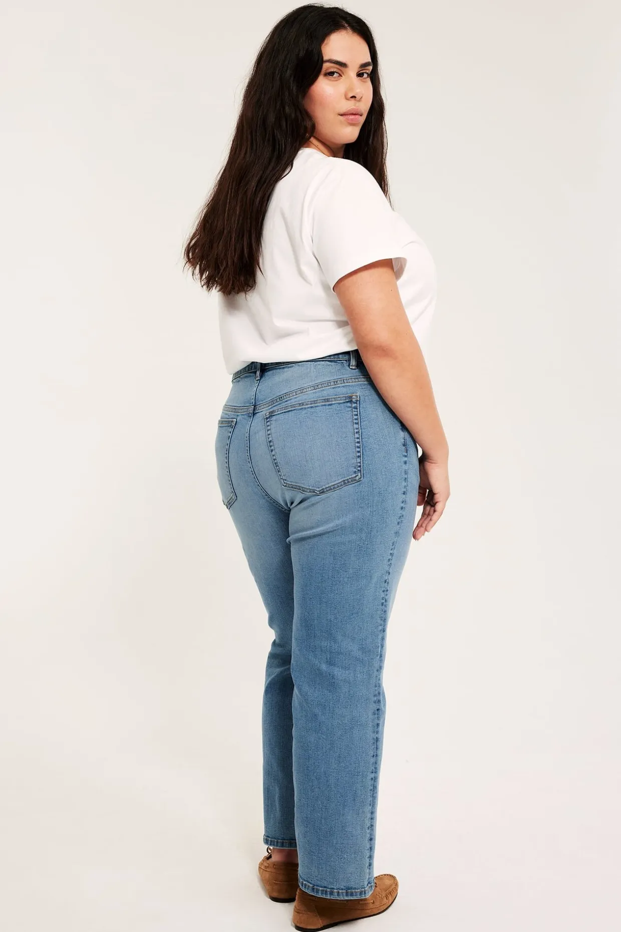 Cropped flare jeans high waist | Vaalea denim | Naiset | Kappahl