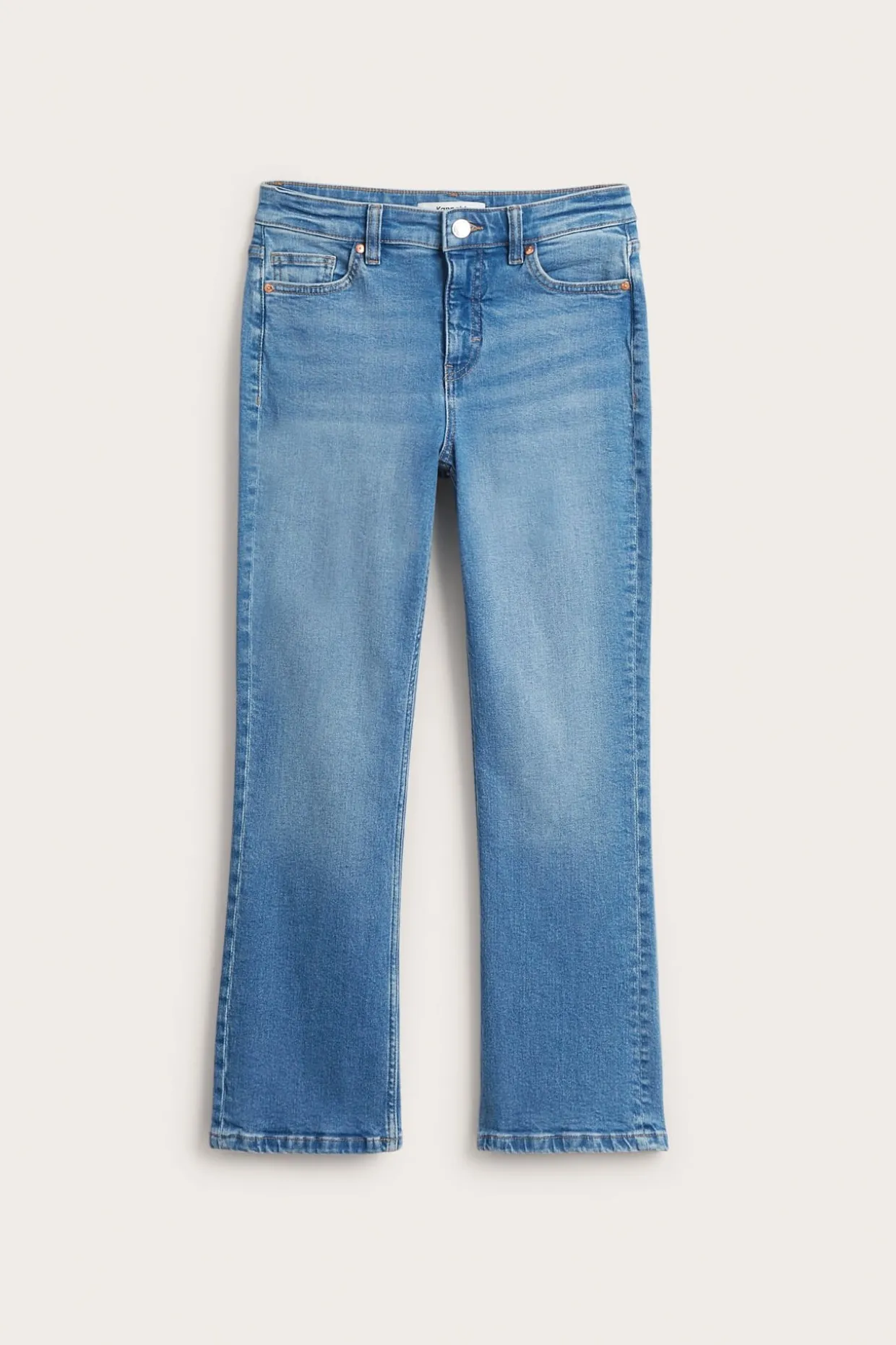 Cropped flare jeans regular waist | Vaalea denim | Naiset | Kappahl