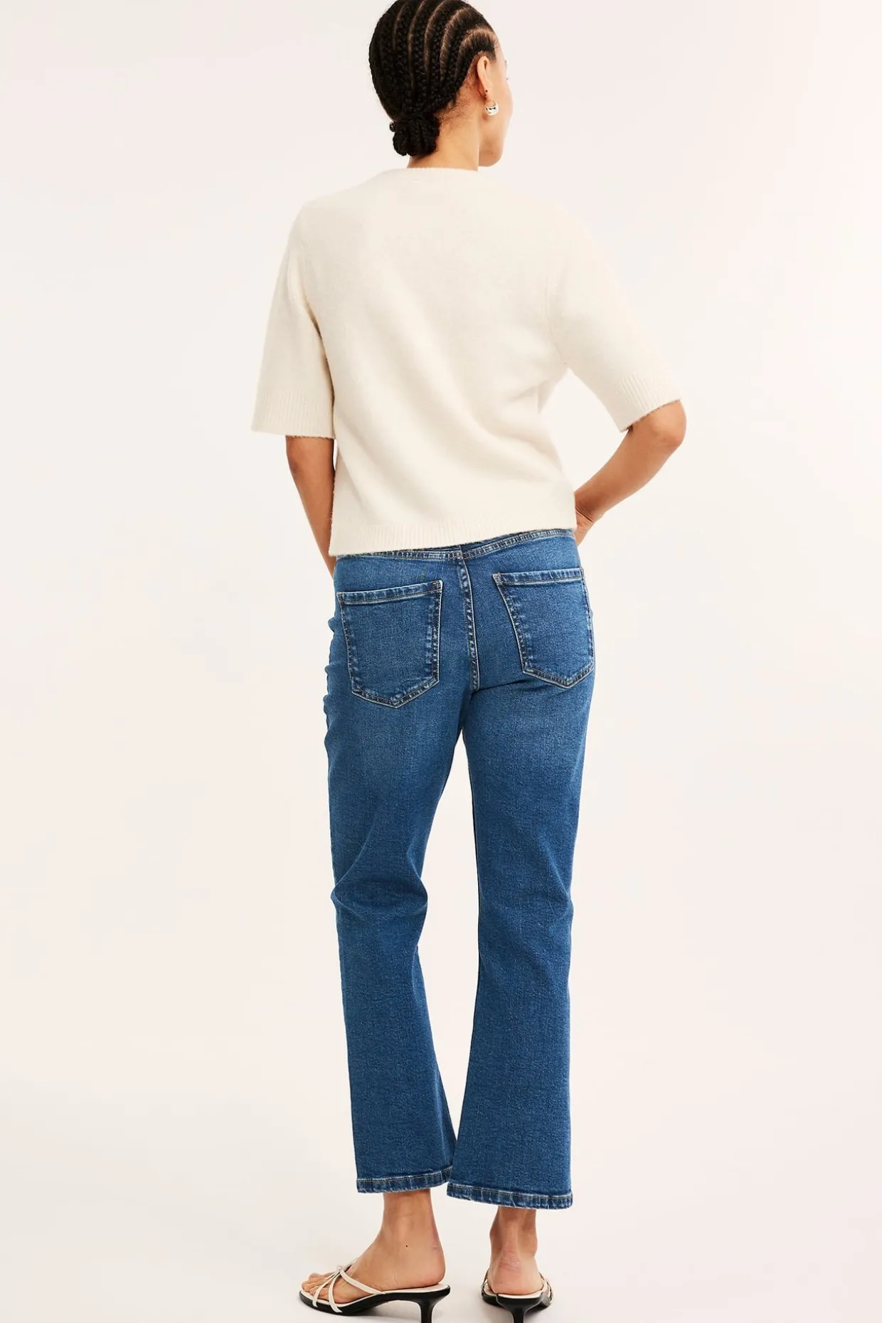 Cropped flare jeans regular waist | Denim | Naiset | Kappahl