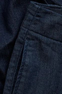 Cropped straight jeans high waist | Tumma denim | Naiset | Kappahl