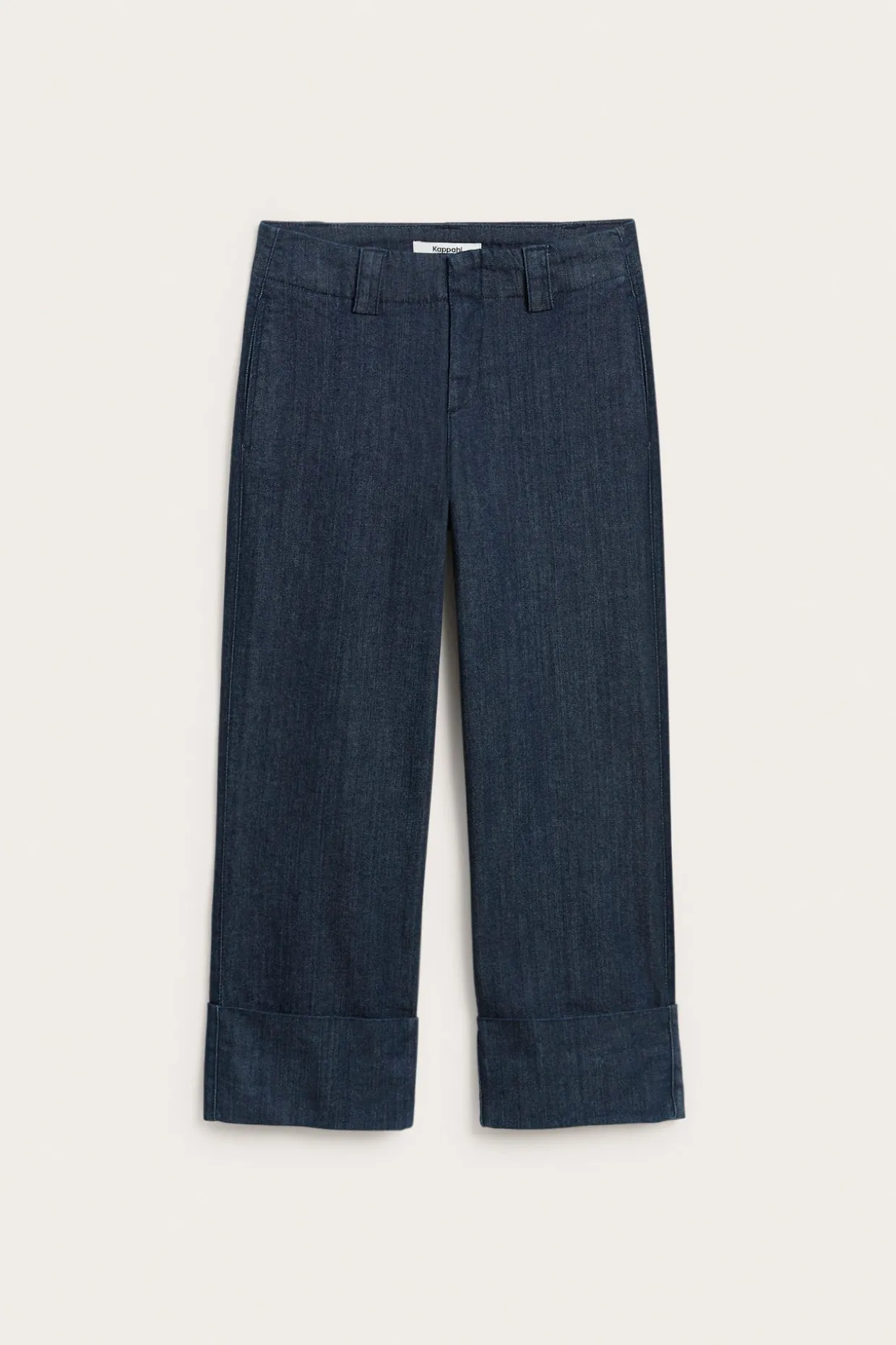 Cropped straight jeans high waist | Tumma denim | Naiset | Kappahl