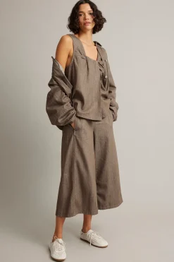 Culotte-malliset pull-on-farkut | Melaarattu ruskea | Naiset | Kappahl