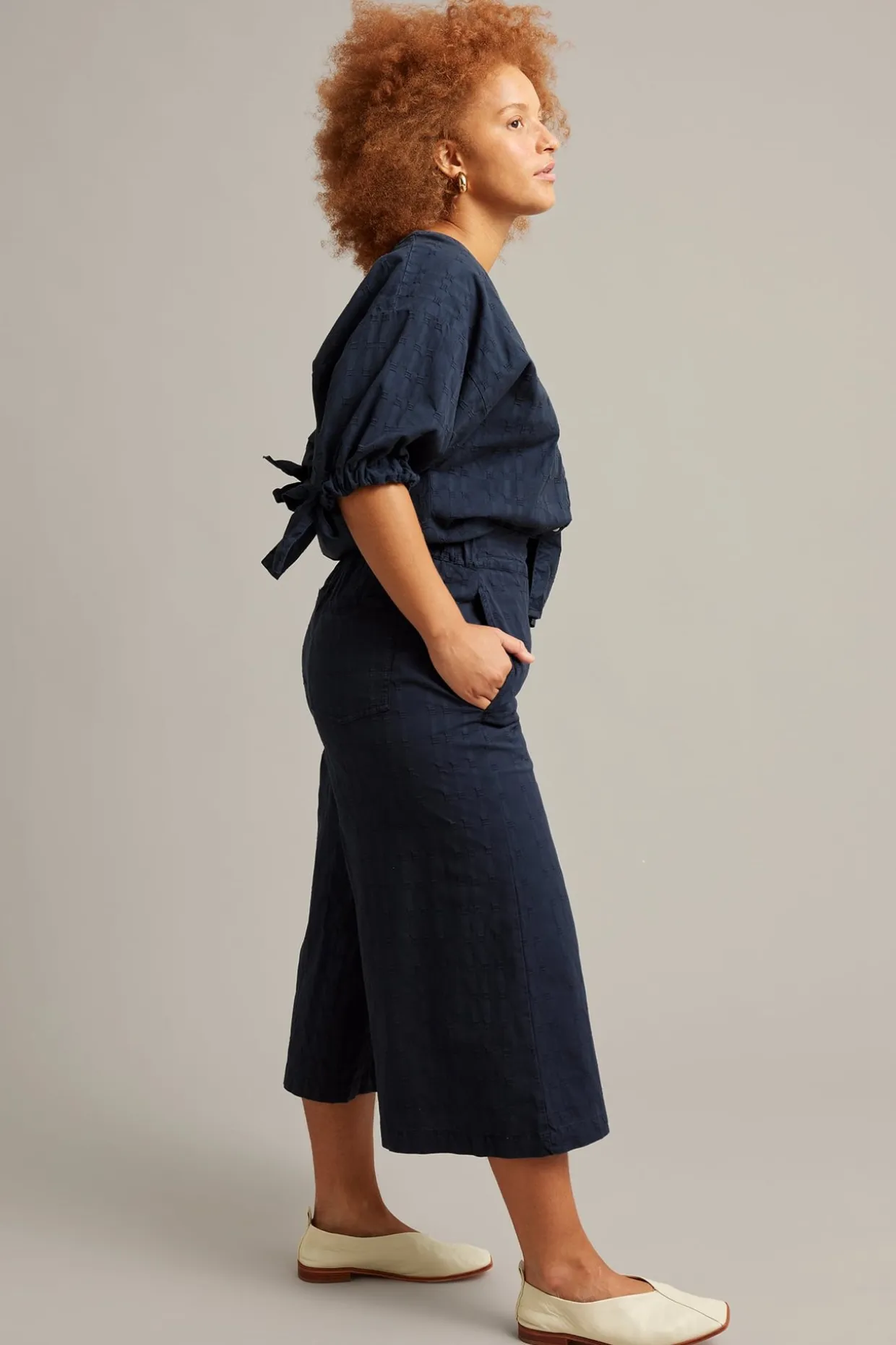 Culotte-malliset pull-on-housut | Tummansininen | Naiset | Kappahl
