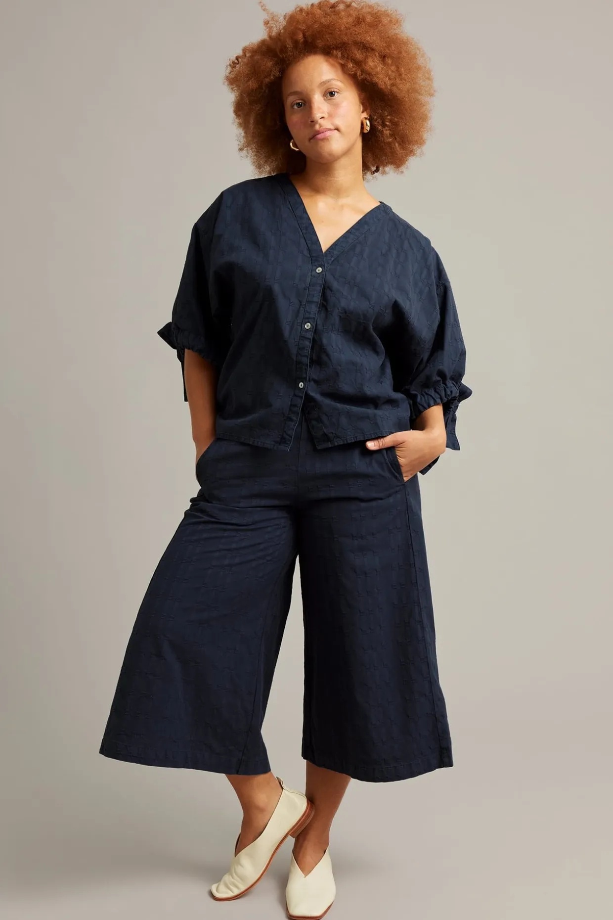 Culotte-malliset pull-on-housut | Tummansininen | Naiset | Kappahl