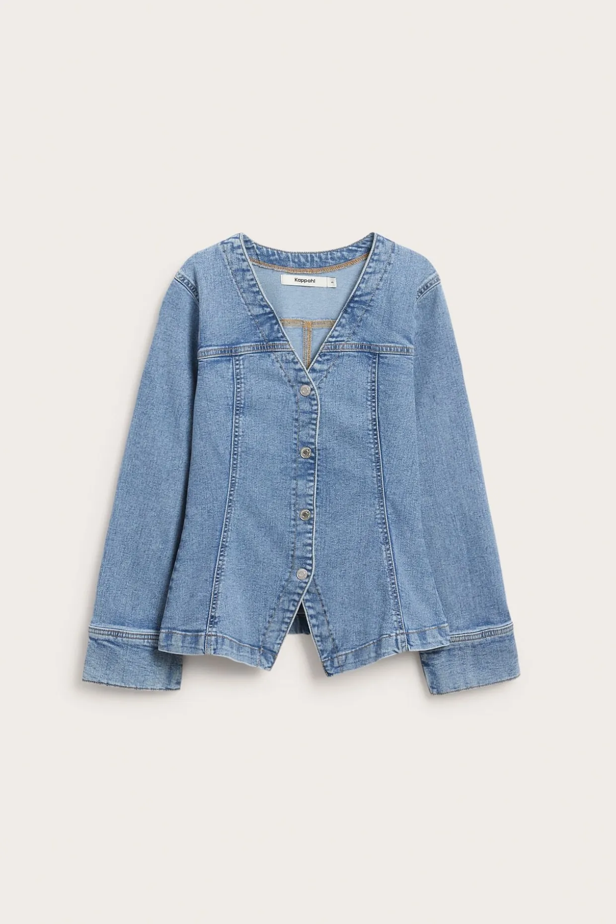 Denimpaita, jossa on korostettu vyötärö | Vaalea denim | Naiset | Kappahl