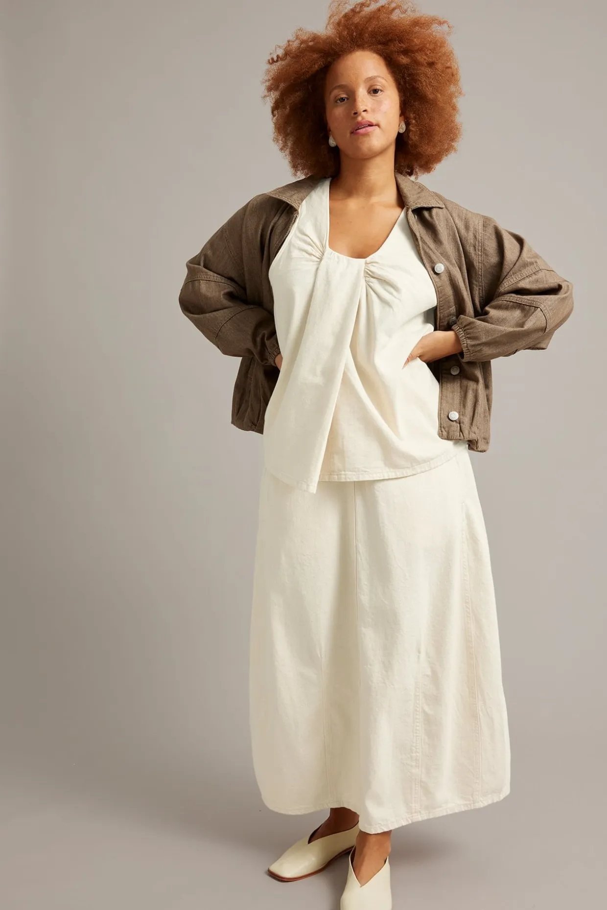 Denimtoppi | Beige | Naiset | Kappahl