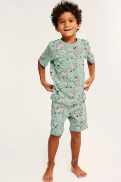 Dinosauruskuvioinen puuvillapyjama | Vihreä | Lapset | Kappahl