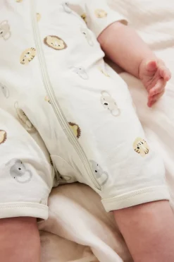 Eläinkuvioinen pyjama, 2-pack | Luonnonvalkoinen | Vauvat | Kappahl