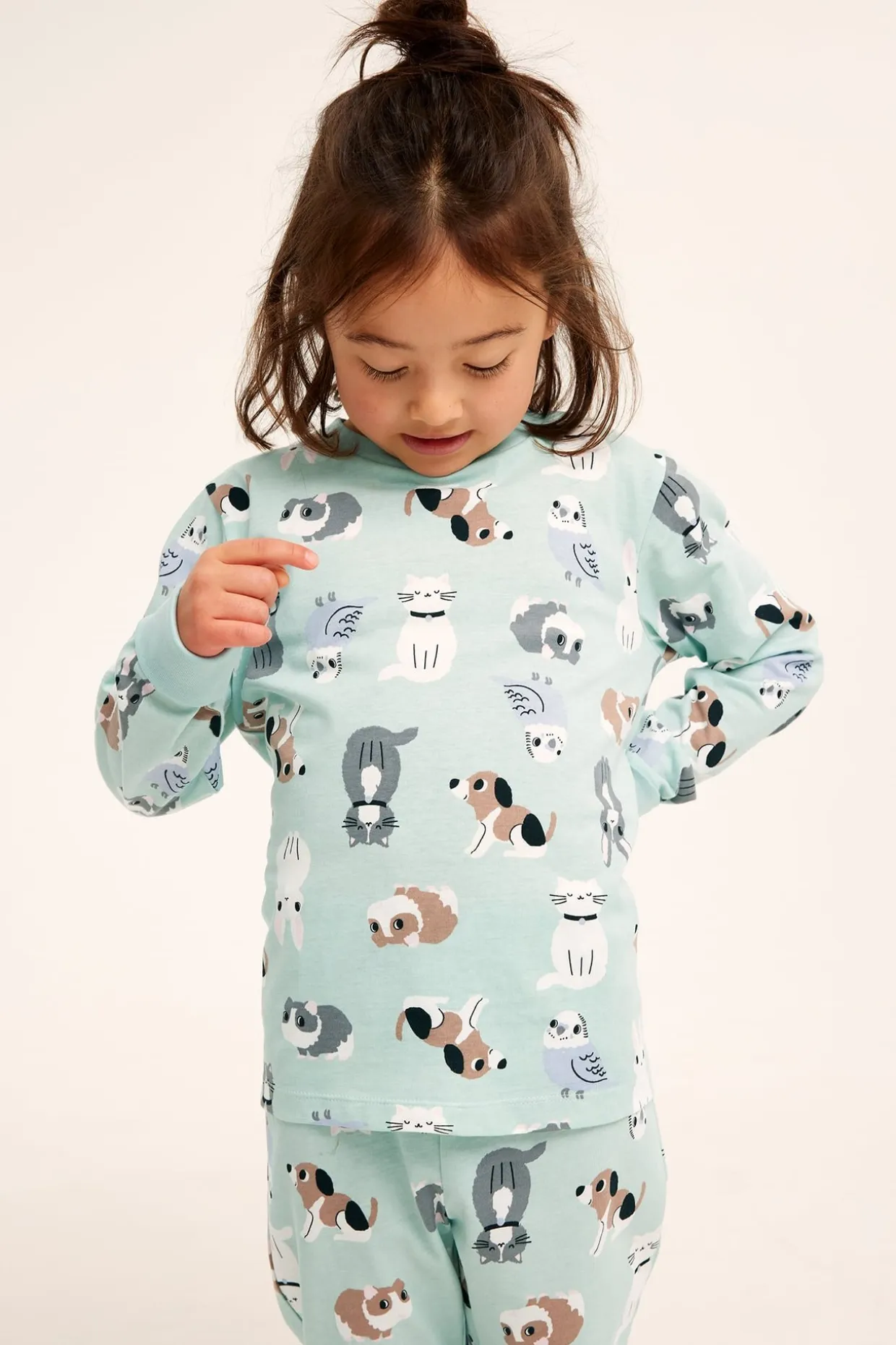 Eläinlääkäriaiheinen pyjama, 2 kpl:n pakkaus | Vaaleanturkoosi | Lapset | Kappahl