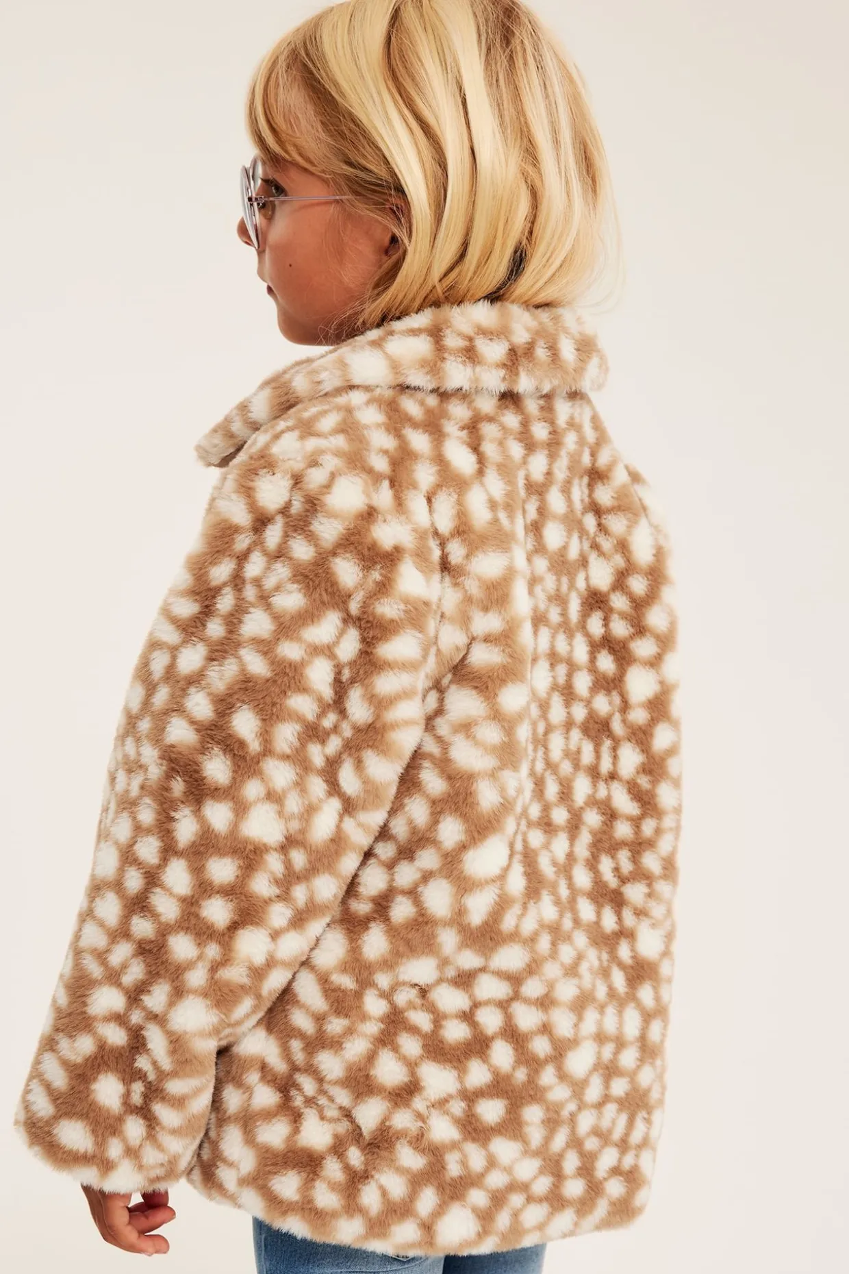 Eläinteemainen tekoturkistakki | Beige | Lapset | Kappahl