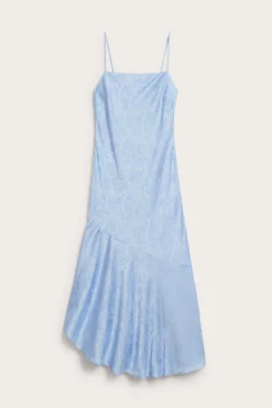 Epäsymmetrinen slip-mekko | Vaaleansininen | Naiset | Kappahl