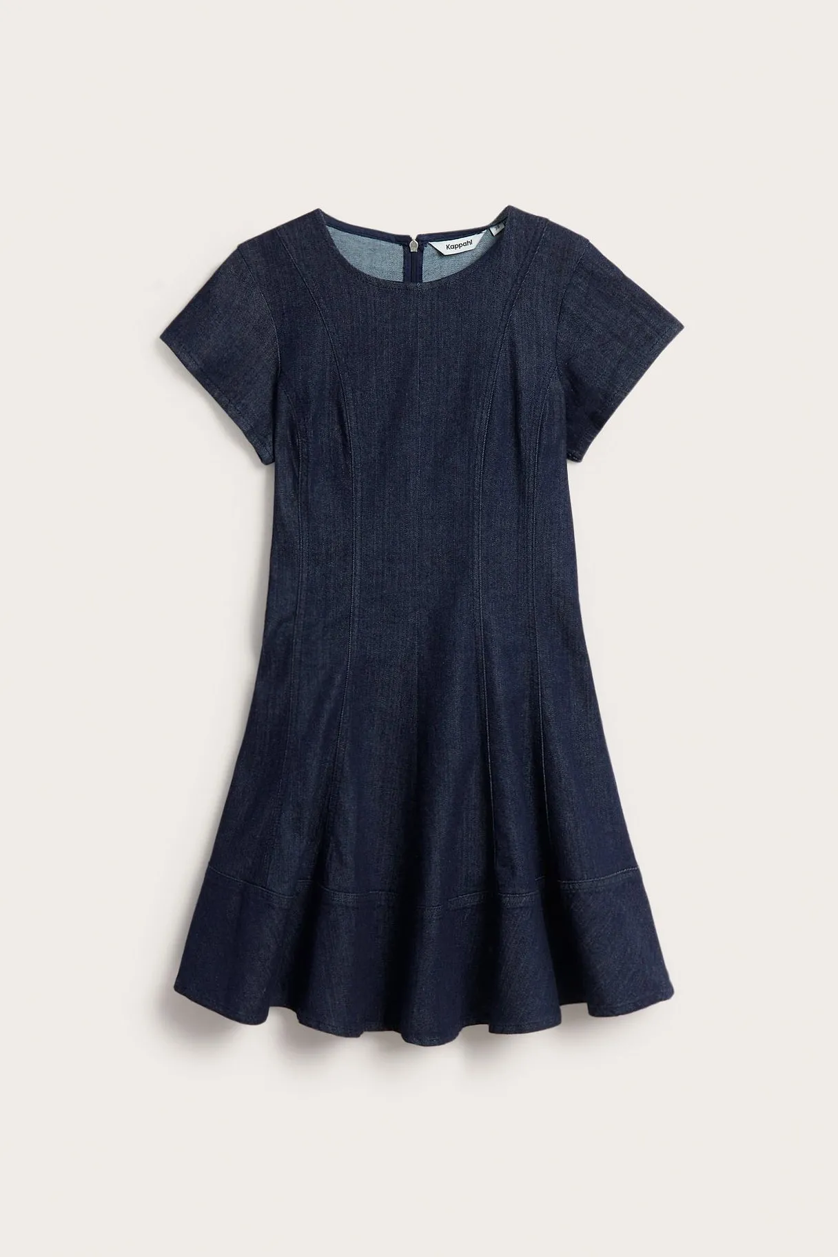 Farkkumekko, jossa on levenevä hameosa | Tumma denim | Naiset | Kappahl