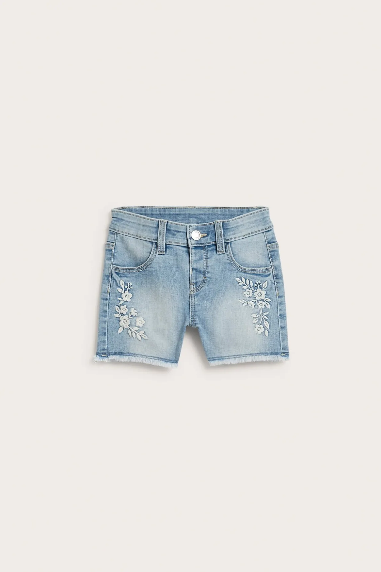 Farkkushortsit brodeerauksella | Vaalea denim | Lapset | Kappahl