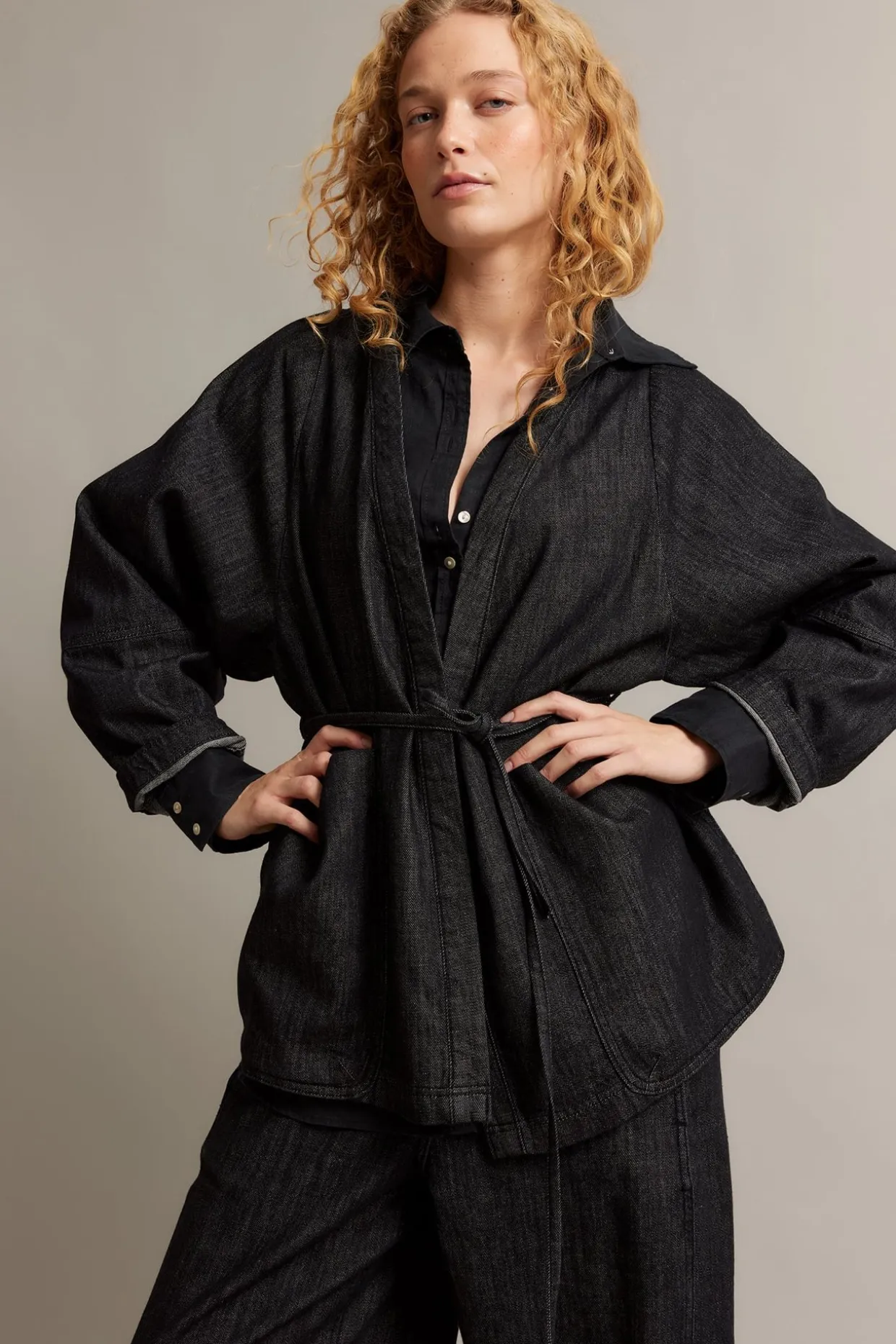 Farkkutakki | Musta denim | Naiset | Kappahl