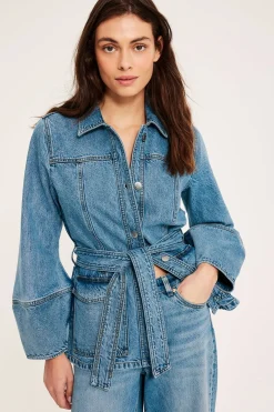 Farkkutakki vyöllä | Denim | Naiset | Kappahl