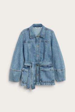 Farkkutakki vyöllä | Denim | Naiset | Kappahl