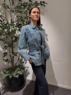 Farkkutakki vyöllä | Denim | Naiset | Kappahl