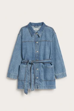 Farkkutakki vyöllä | Vaalea denim | Naiset | Kappahl