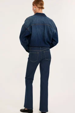 Flare jeans low waist | Tumma denim | Naiset | Kappahl