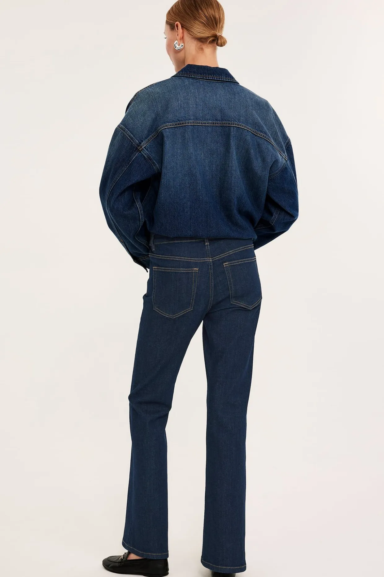 Flare jeans low waist | Tumma denim | Naiset | Kappahl