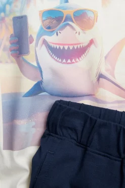 Haikuvioinen lyhythihainen pyjama | Luonnonvalkoinen | Lapset | Kappahl