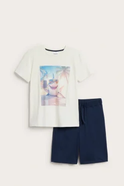Haikuvioinen lyhythihainen pyjama | Luonnonvalkoinen | Lapset | Kappahl