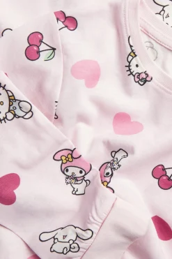 Hello Kitty -kuvioinen puuvillatrikoota oleva yöpaita | Pinkki | Lapset | Kappahl